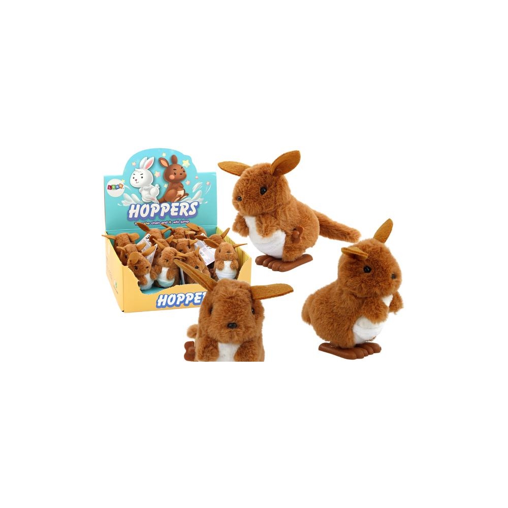 Prisukama pliušinė kengūra Jumping Kangaroo, ruda 1vnt-Žaislai, Minkšti žaislai-e-vaikas
