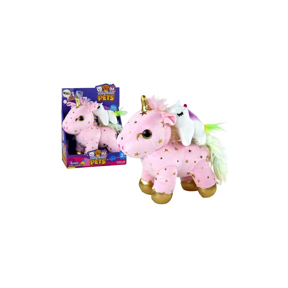 Vienaragis Pliušinis miegantis gyvūnas Lullaby Pink With Stars Set