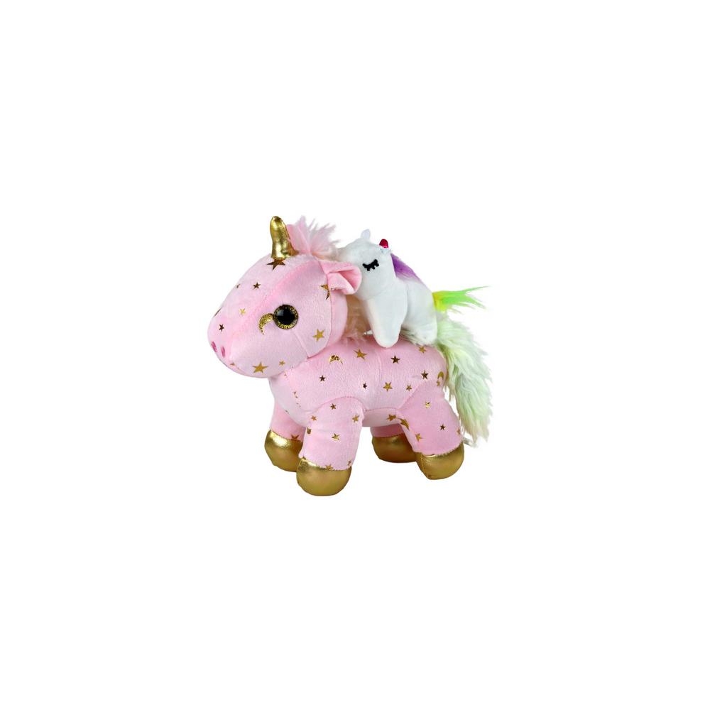 Vienaragis Pliušinis miegantis gyvūnas Lullaby Pink With Stars Set