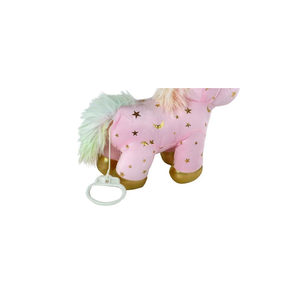 Vienaragis Pliušinis miegantis gyvūnas Lullaby Pink With Stars Set