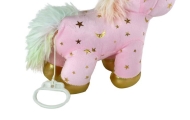 Vienaragis Pliušinis miegantis gyvūnas Lullaby Pink With Stars Set