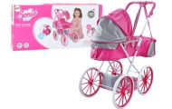 Doll Stroller Metal Bag Big Wheels Pink