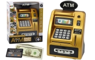ATM Piggy Bank For Children Learning To Save Gold Black