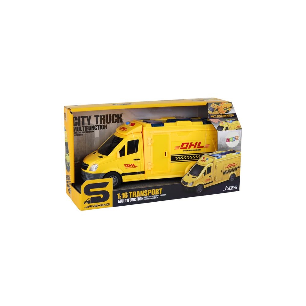 Pristatymo furgonas 1:16 durys Žibintai Garsas Geltonas-Žaislai, Auto ir transporto žaislai, Mašinos-e-vaikas
