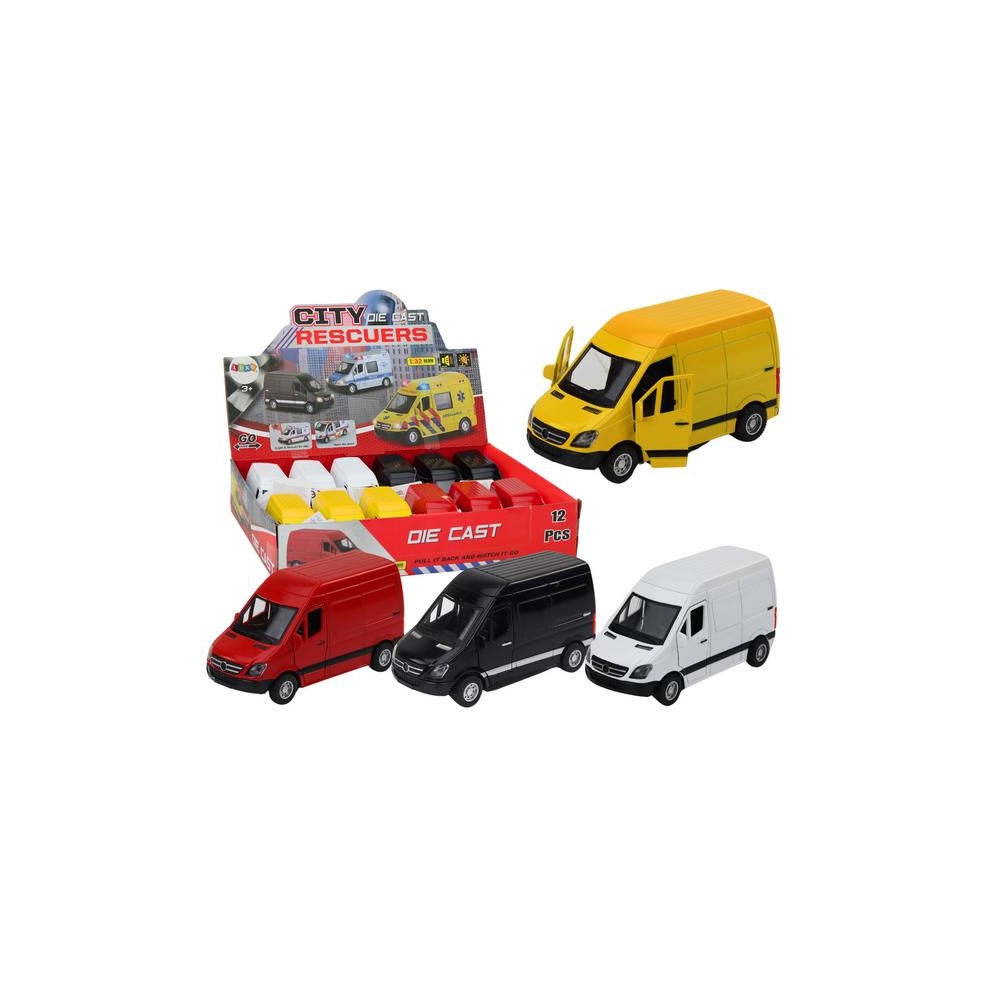 Pristatymo automobilis 1:32 Šviesos garsai Raudona juoda geltona balta