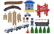 Wooden Railway Track Train Train Tracks Accessories Bridge Police 3.2m