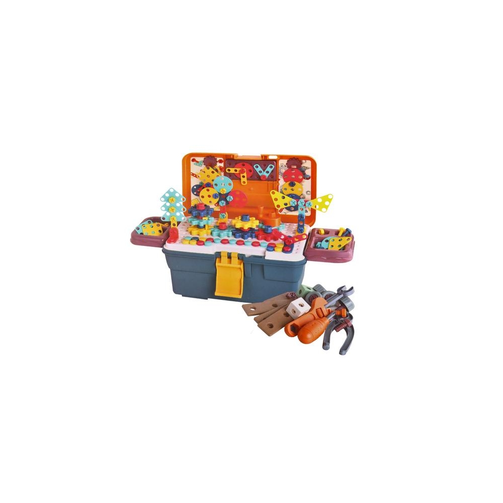 Klocki Puzzle Konstrukcyjne 3D W Skrzynce DIY Rozkręcanie Wiertarka