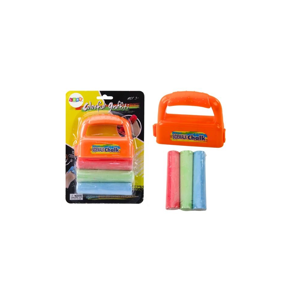 Kreidelių rinkinys su rankena Thick Sidewalk Chalk Orange 3 vnt