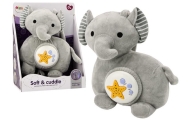 Pliušinis dramblys Projektorius Grey Hugs Stars Melodies-Miegui, Migdukai ir karuselės, Miego žaislai-e-vaikas