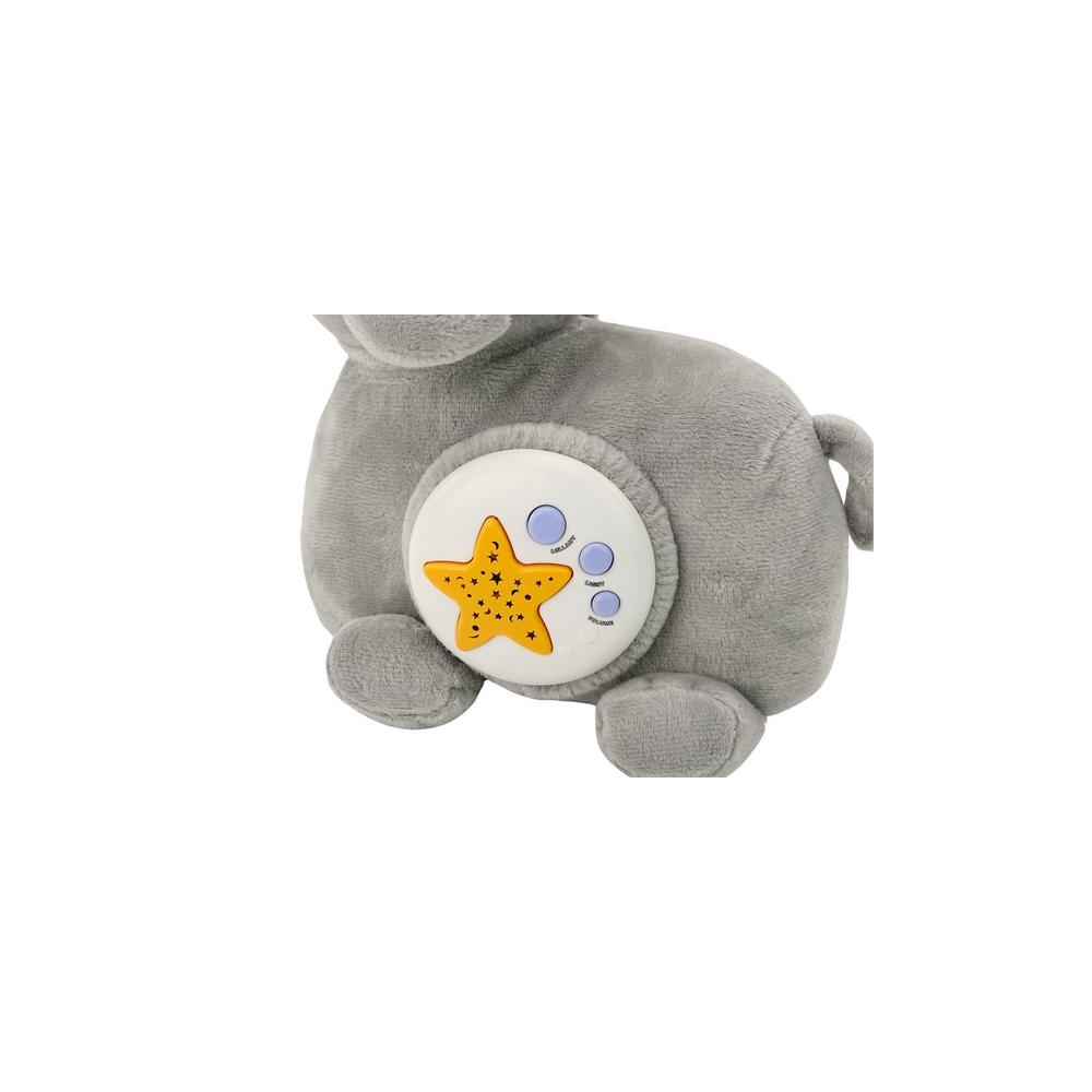 Pliušinis dramblys Projektorius Grey Hugs Stars Melodies-Miegui, Migdukai ir karuselės, Miego žaislai-e-vaikas