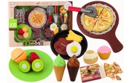 Zestaw Fast Food Owoce Stek Lody Akcesoria Pizza Frytki 26 ele.