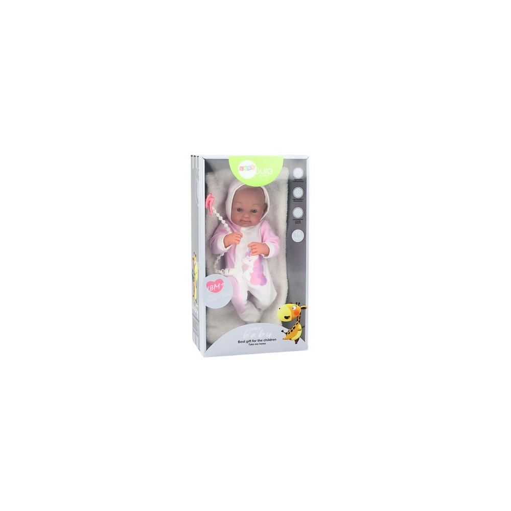 Kūdikių lėlė su čiulptuku Vienaragis Bodysuit Pink Blanket Priedai 35 cm