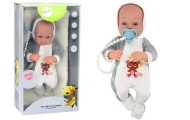 Kūdikių lėlė su čiulptuku, antklode, kostiumėliu, aksesuarų rinkinys 35 cm
