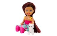 Mini Doll with Long Hair, Colorful Animal Clothes