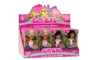 Mini Doll with Long Hair, Colorful Animal Clothes