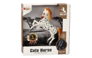 Horse Figurine White Horse with Polka Dots Standing Stable Farm Cute Horse