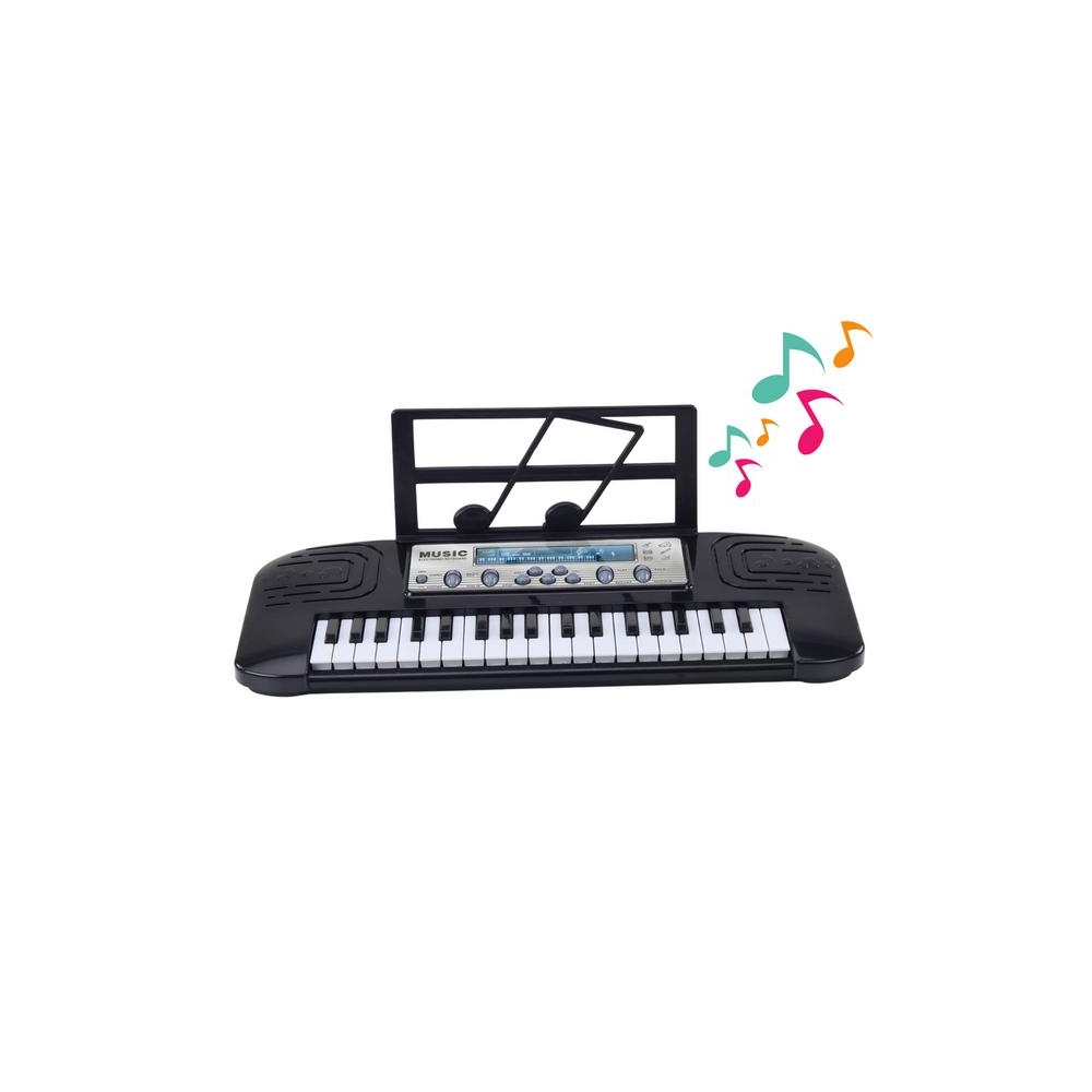 Elektrinis pianinas vaikams su stovu ir mikrofonu, juodos spalvos-Žaislai, Muzikiniai-e-vaikas
