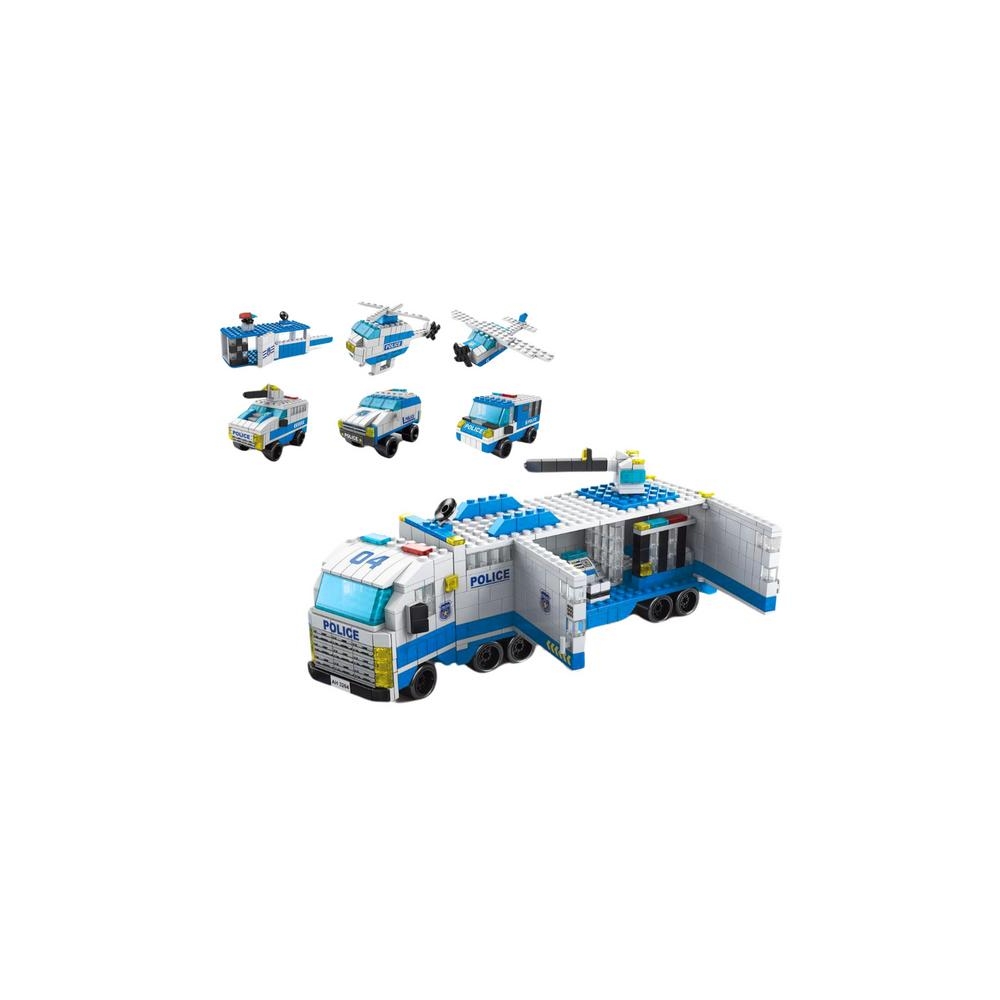 Konstruktorius 6-in-1 Policijos transporto priemonių rinkinys, 1000 detalių-Žaislai, Konstruktoriai, Lego, statybiniai blokai-e-