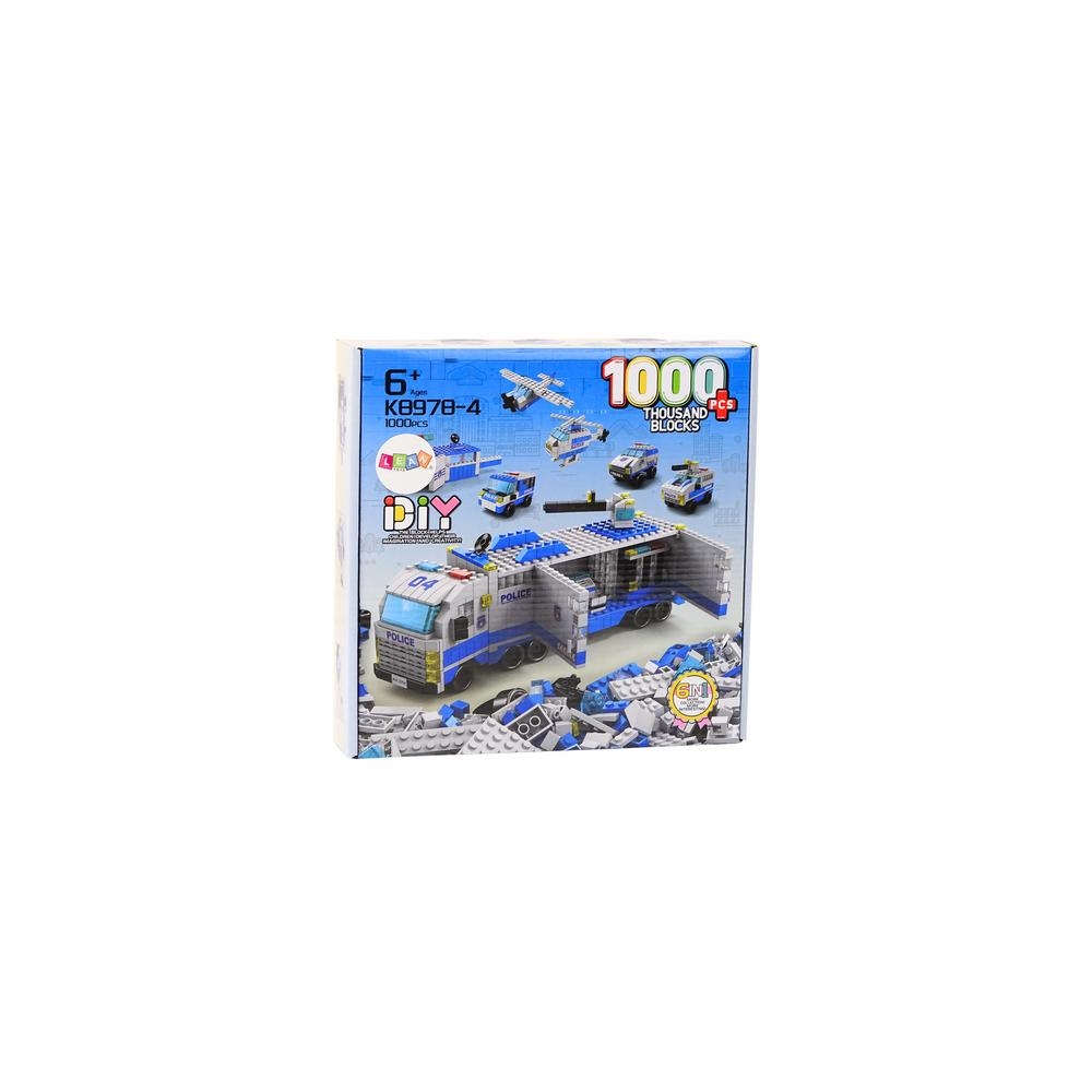 Konstruktorius 6-in-1 Policijos transporto priemonių rinkinys, 1000 detalių-Žaislai, Konstruktoriai, Lego, statybiniai blokai-e-