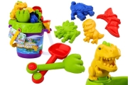 Sand Bucket Set with Shower Watering Can and Molds Dinosaurs Set
