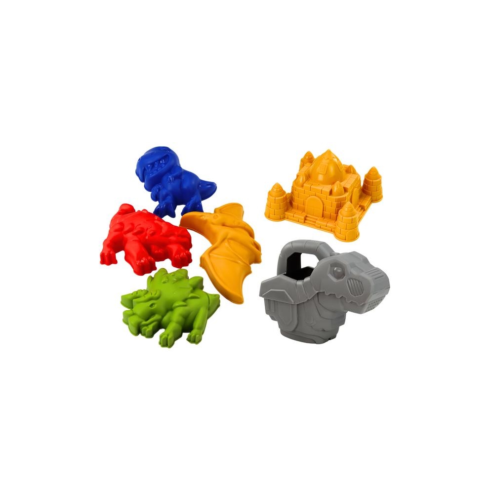 Sand Bucket Set with Shower, Spatula, Rake, Molds, Dinosaurs