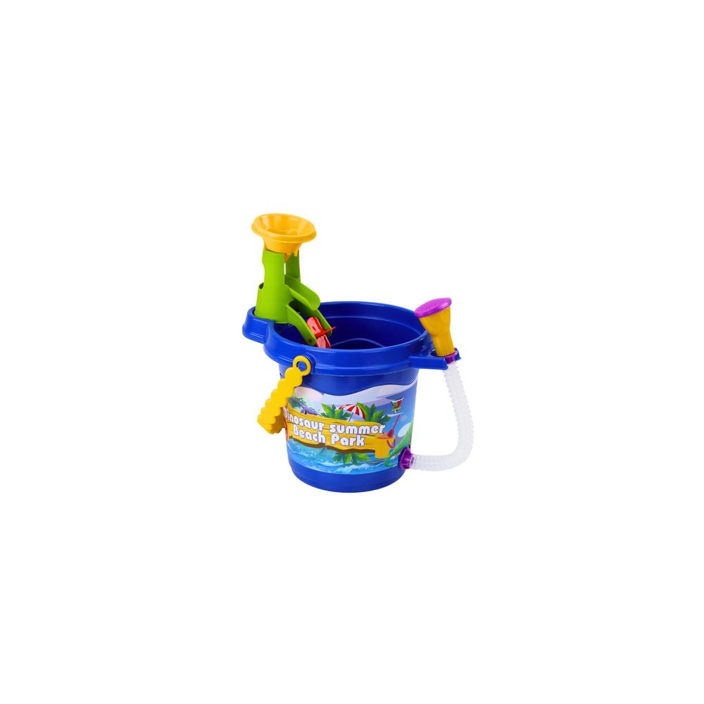 Sand Bucket Set with Shower, Spatula, Rake, Molds, Dinosaurs