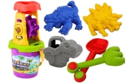 Dinosaur Sand Set, Grinder, Funnel, Spatula, Rake, Watering Can, Molds