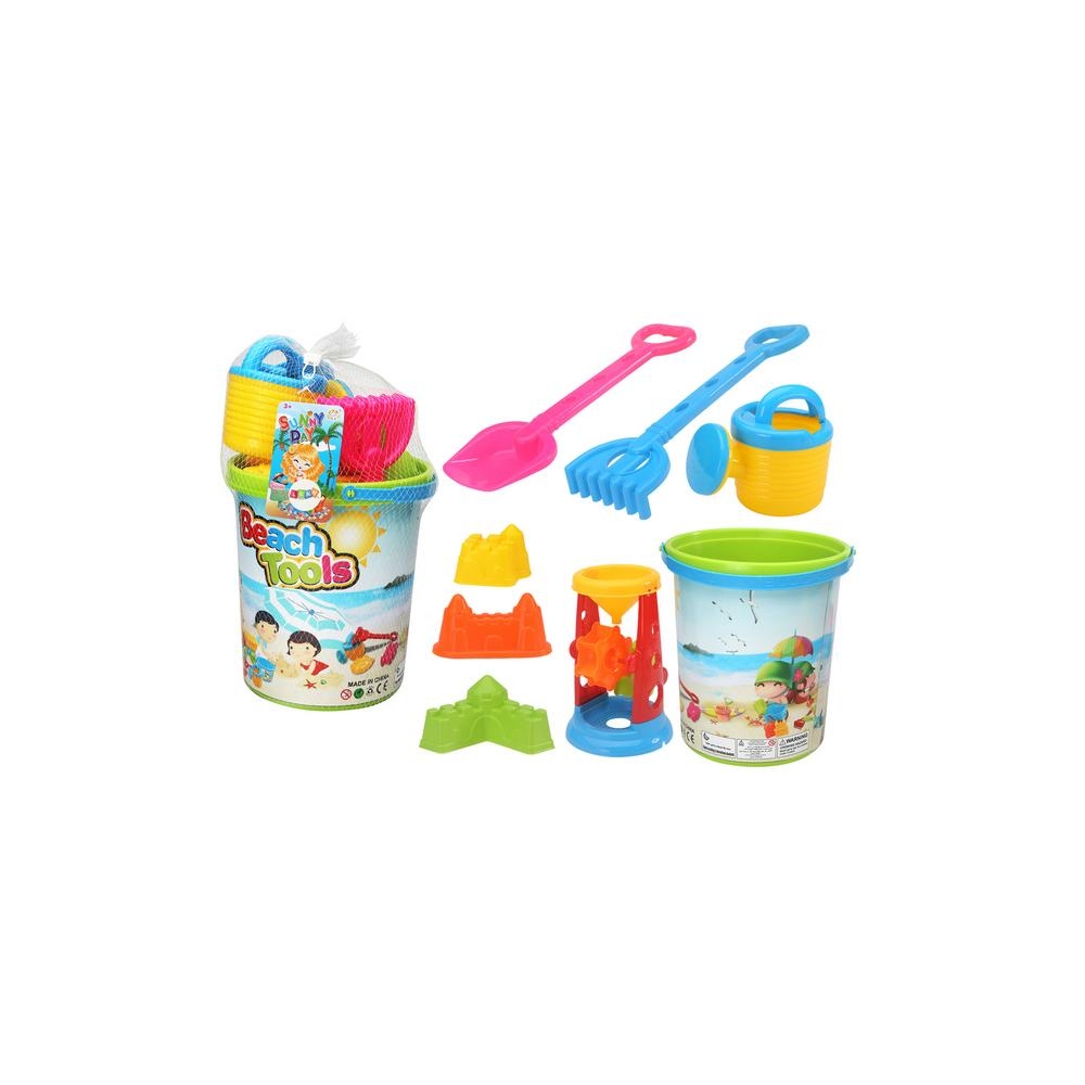 Sand Toy Set, Bucket, Grinder, Watering Can, Colorful Molds