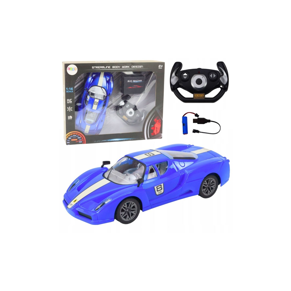 Nuotoliniu būdu valdomas sportinis automobilis 1:16 R/C raudonas
