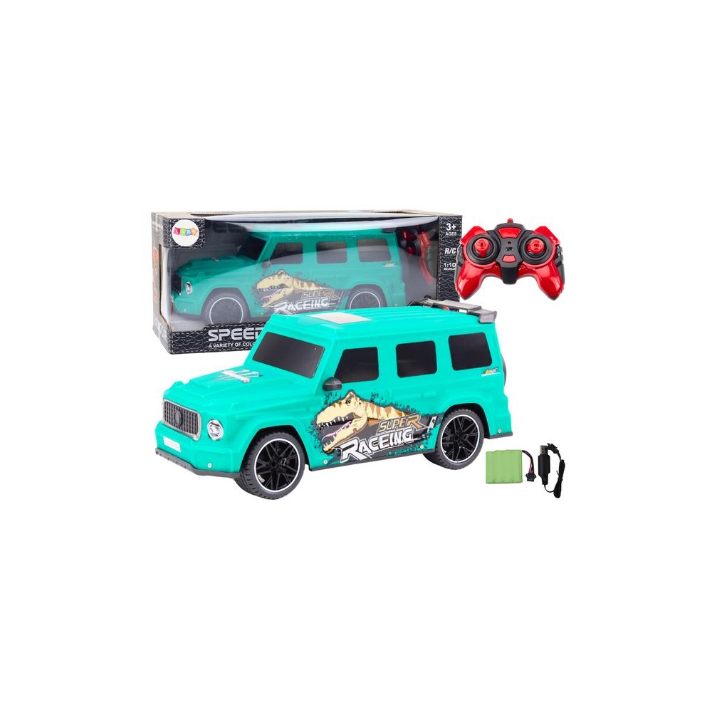 Nuotoliniu būdu valdomas RC automobilis su dinozauru 1:10, Žalias