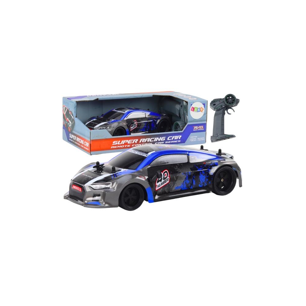 RC nuotolinio valdymo automobilis 1:18 Guminiai ratai Driftas mėlynas
