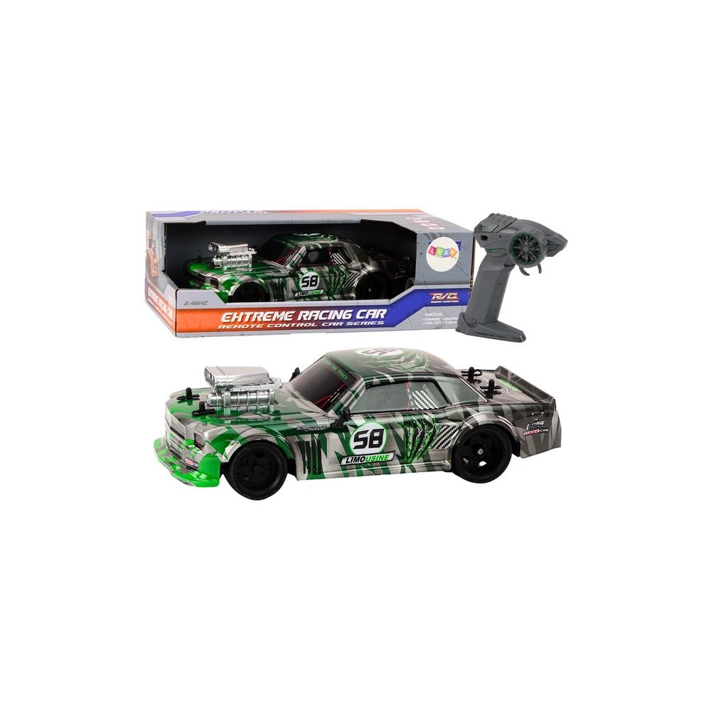 RC nuotolinio valdymo automobilis 1:16 Driftas Guminiai ratai Žalia