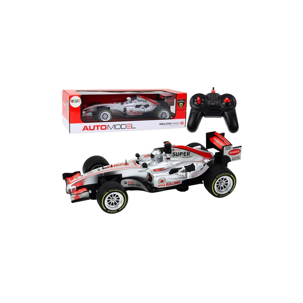 Nuotoliniu būdu valdomas RC lenktyninis automobilis 1:12 Lights Sounds, Silver
