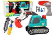 Cartoon Crawler Excavator For Turning DIY Turquoise