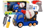 Cartoon Concrete Mixer Truck For Turning DIY Blue