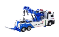 Truck With Crane Two Metal Hooks White And Blue Lights Sounds