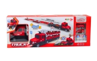Lora Tow Truck Race Track 2in1 Lights Sounds Signs Cars Red