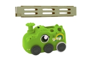 Battery-operated Green Dinosaur Car Arranging Colorful Dominoes 4 Colors of Blocks