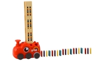 Raudonasis dinozauras Akumuliatorinis krovimo automobilis 4 spalvoti domino kauliukai