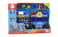 Set of Expandable Garage Track in a Suitcase Police Lights and Sounds