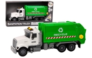 Garbage truck Garbage bins Lights Sounds Drive White and green