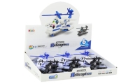 Police Helicopter White or Black Friction Drive Light and Sound
