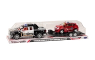 Police Set Car Pickup Off-Road Tow Truck Trailer Police