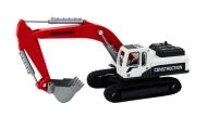 Crawler Excavator White and Red Metal Bucket