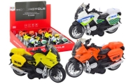 Motocykl Sportowy z Napędem Frykcyjnym 3 Wzory Żółty Pomarańczowy Biały