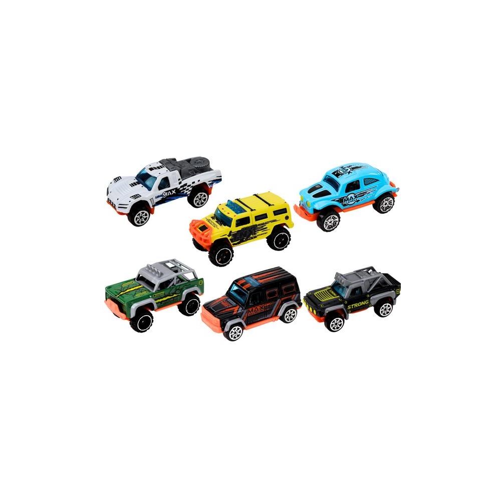 Metalinių visureigių rinkinys 1:64 6 vnt