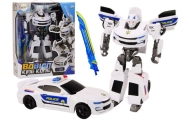 Auto-Robot 2w1 Transformacja Samochód Policyjny Biały