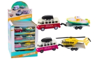 Off-road car with boat or helicopter, metal drive