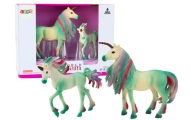 Collectible Figurines Unicorn with Little Green 2 pcs