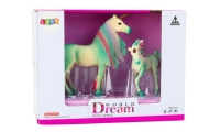 Collectible Figurines Unicorn with Little Green 2 pcs